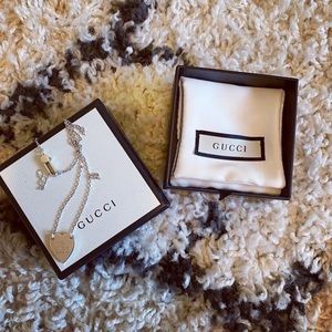 authentic heart necklace with gucci trademark